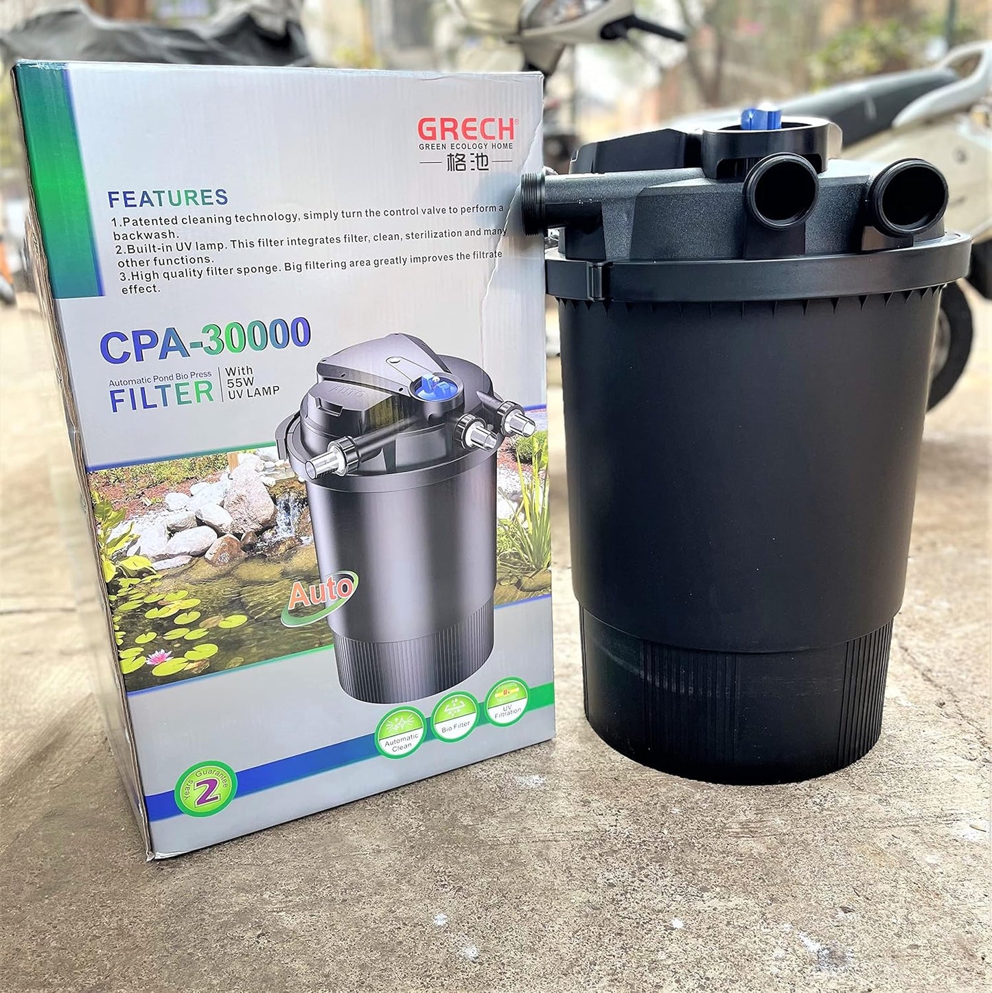 SunSun CPA-30000 Pressure Pond Filter UVC 55W up to 60000l for Fish Koi Ponds. (with Automatic Backwash Feature)
