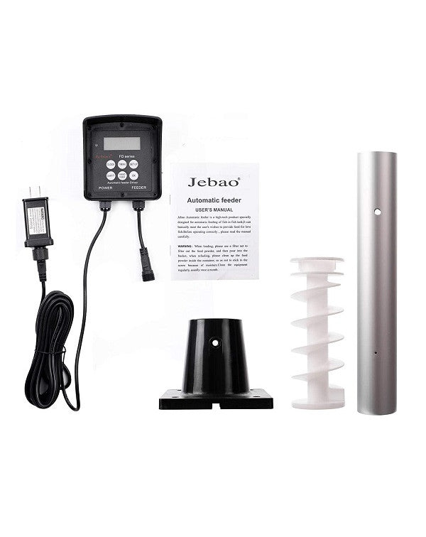 Jebao FD-85 Automatic Pond Koi Fish Feeder Pellet Dispenser 8.5-Liter Drum, Black