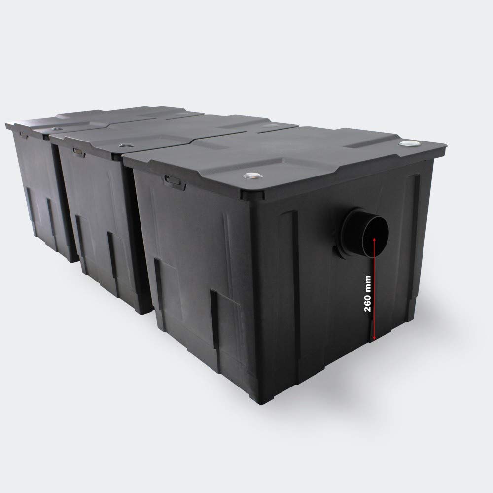 CBF-350C Bio Pond Box Filter for 90000L Gravity Media Filtration. 3-Chamber Flow-Through Filter.Max. Pump Capacity 10000 l/h. Pond Filter for Koi Fish & etc.