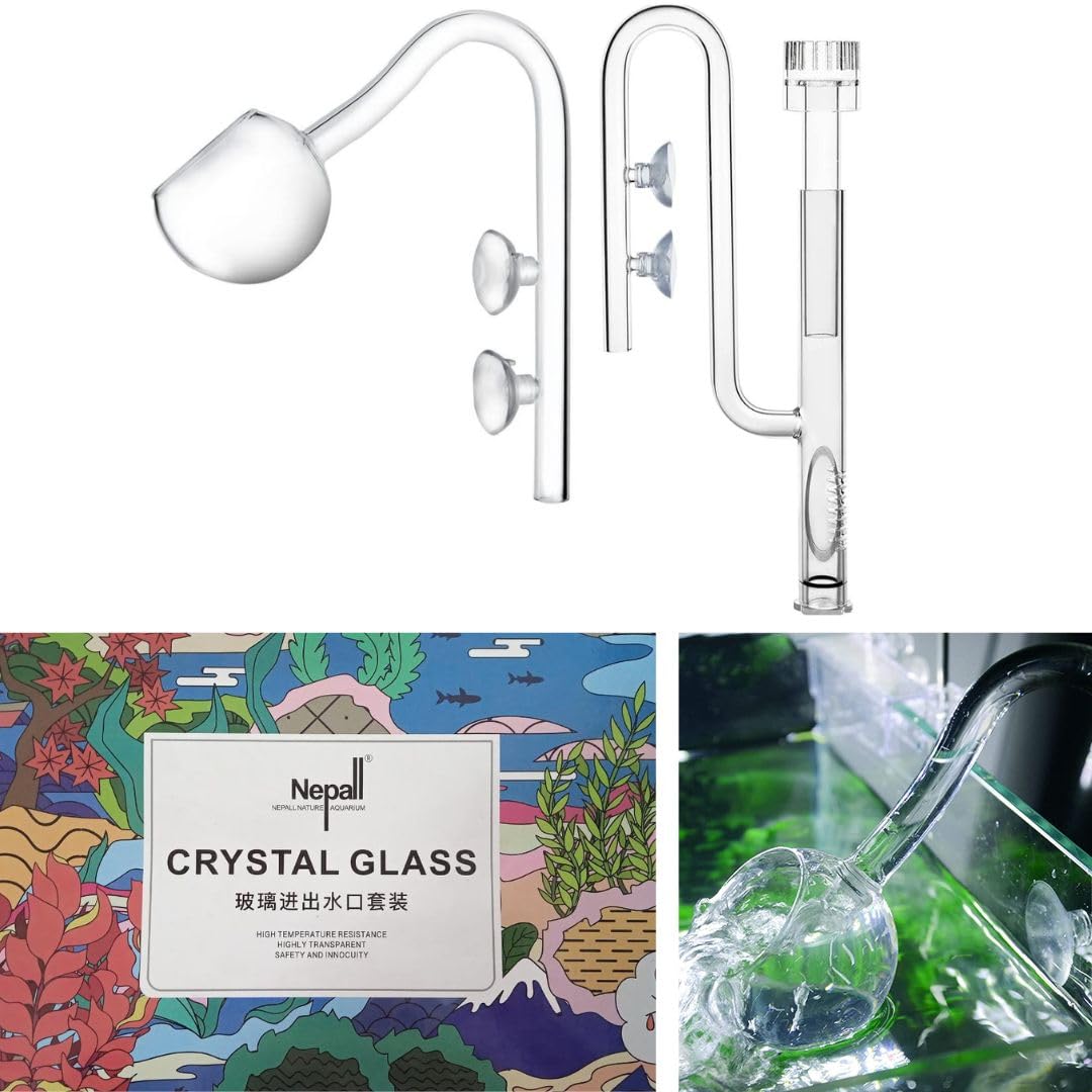 NEPALL GLASS INLET AND OUTLET SET 12MM - POPPY TYPE