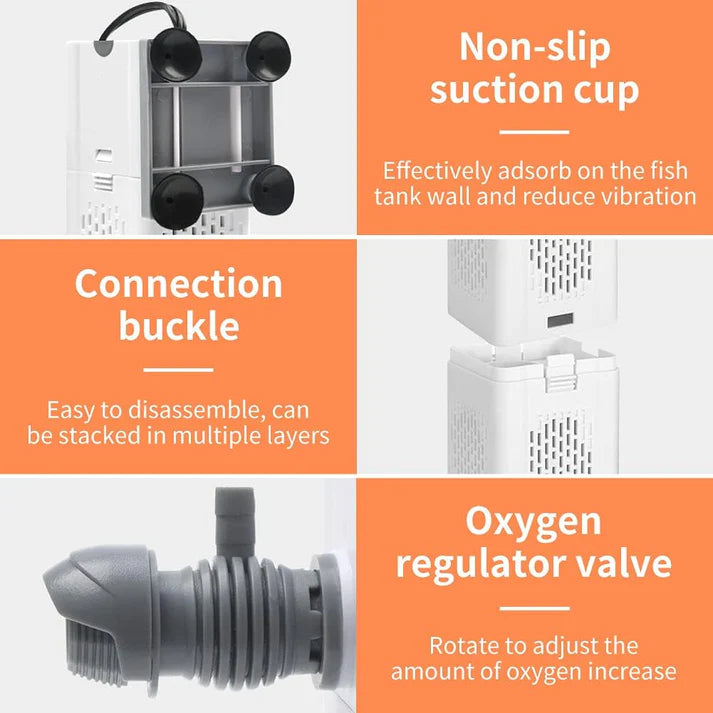 YEE YJY-9300F 3 In 1 Submersible Aquarium Internal Liquid Filter.25W/1500L/H