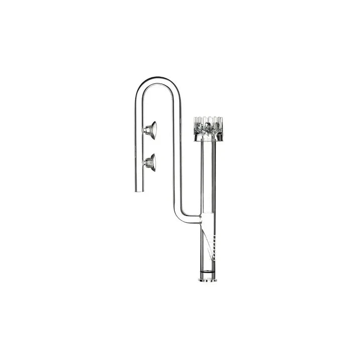 Spiral type skimmer glass inflow and outflow